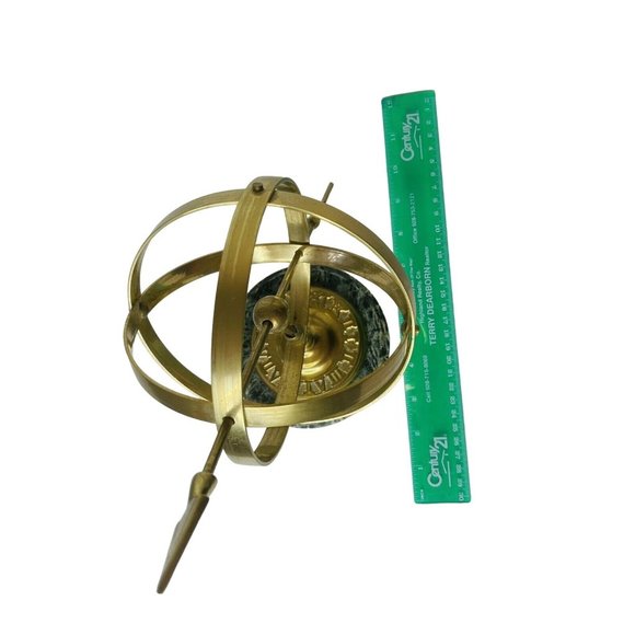 Vintage Armillary Sphere Brass Globe Celestial Nautical Marble Base 10" x 6.5" - Picture 6 of 9
